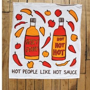 CALHOUN & CO HOT PEOPLE TEA TOWEL WITH 2 DISH DRYING MATS, TUSCANY